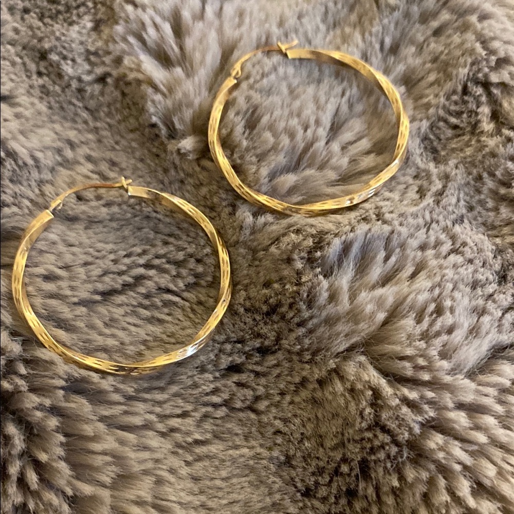 Elegant Gold Twist Hoop Earrings